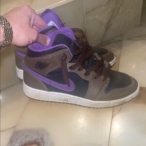 Jordan Kids Sneakers Brown and Purple